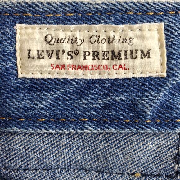 Levi's Premium Original Overalls Bottom End Medium Wash Size Small - Picture 8 of 11